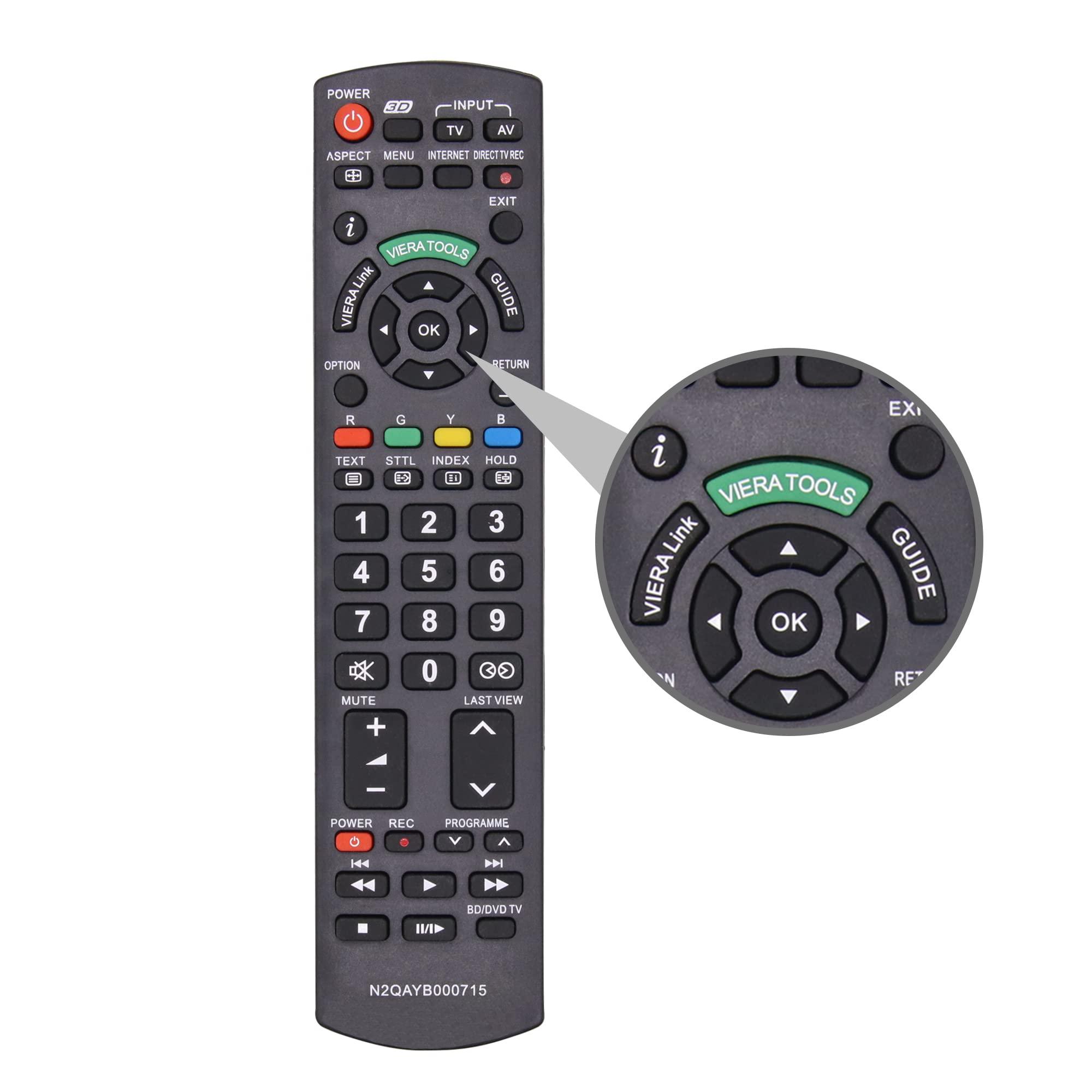 Riry Riry New Replacement Remote for Panasonic TV Remote Control for Panasonic Plasma Viera HDTV 3D LCD LED TV/DVD Player/AV Receiver