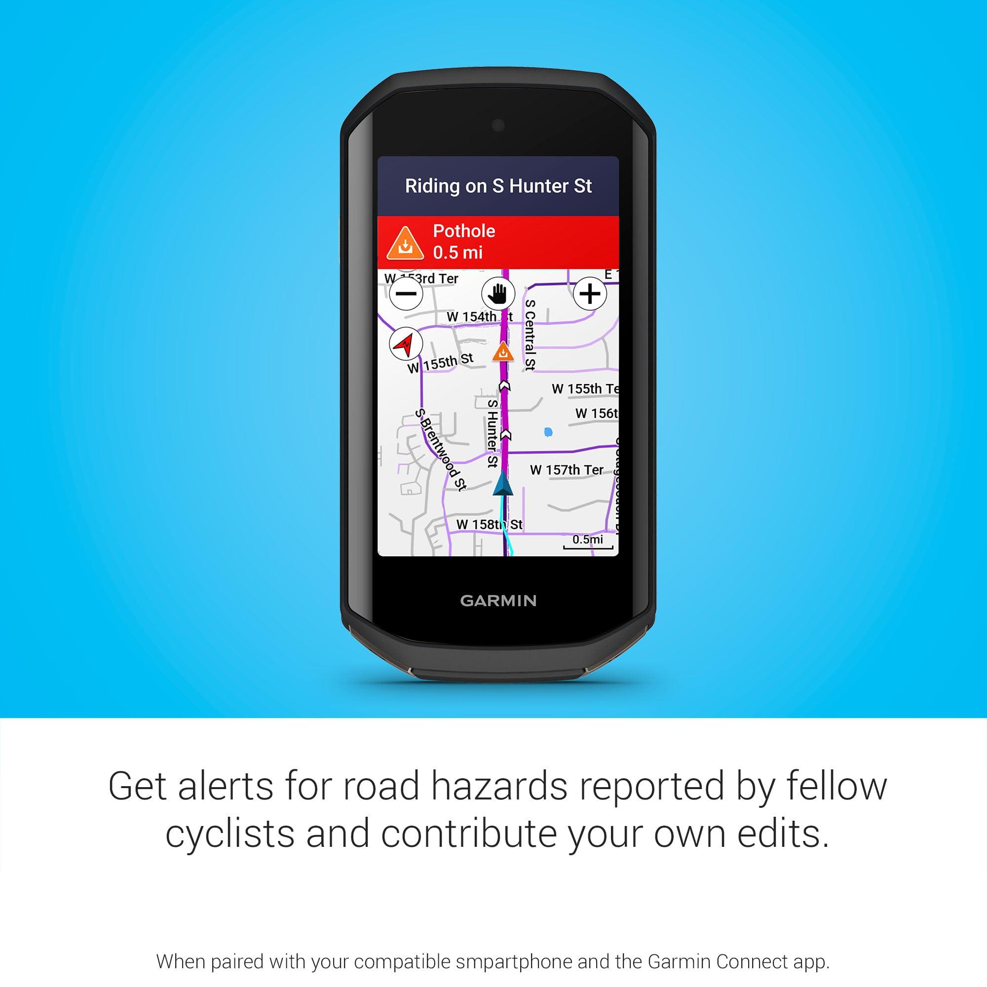 Garmin Garmin Edge 1050, Premium Cycling Computer, Vivid Color Touchscreen Display, Built-in Speaker, Advanced Training and Group Ride Features, Road Hazard Alerts