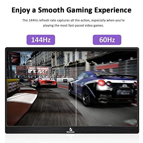 NexiGo NexiGo 144Hz 17.3 Inch Portable Gaming Monitor, FreeSync, G-SYNC Compatible, FHD IPS Computer Display, Eye Care Screen with HDMI/Type C for Laptop PC/MAC/Surface/PS4/PS5/Xbox/Switch, with Smart Cover