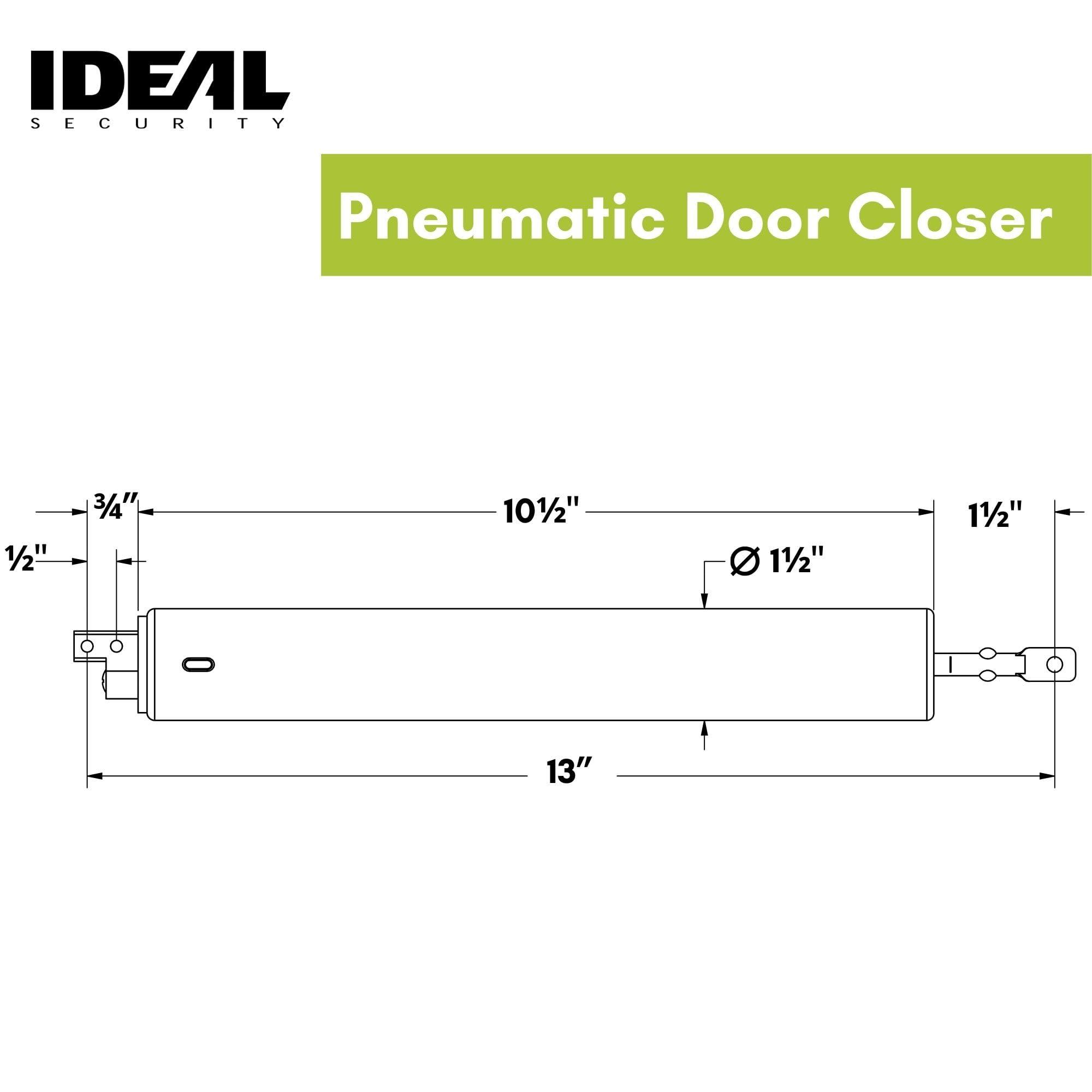 Ideal Security Ideal Security BK1730 Heavy Pneumatic Storm Door Closer and Screen Door Closer, 10.5, Aluminum