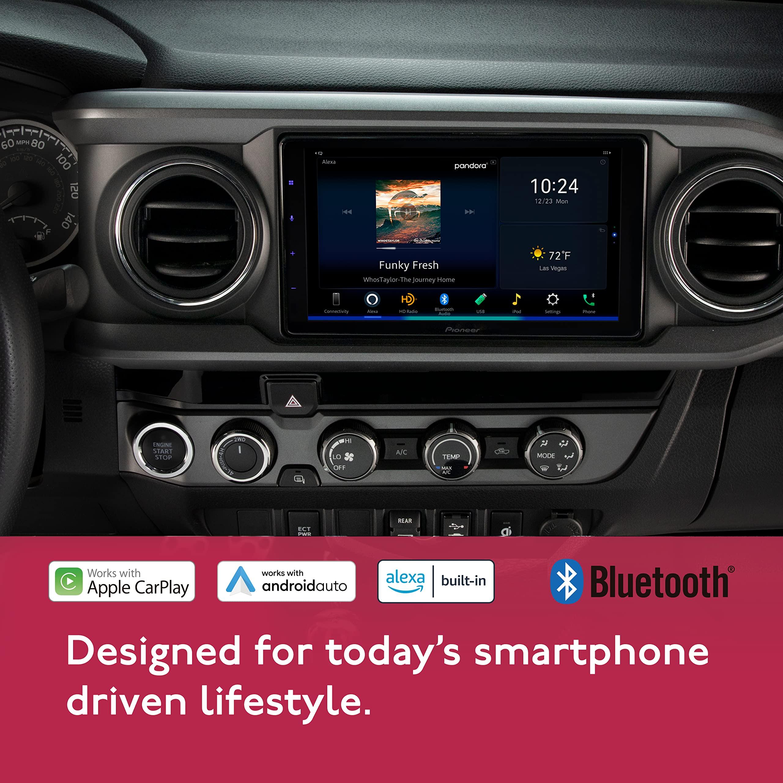 PIONEER Pioneer DMH-WC6600NEX Digital Multimedia Receiver with Wireless Apple CarPlay and Android Auto, 9\" Floating Capacitive Touchscreen, Modular Double-DIN, Built-In Bluetooth, WiFi and Amazon Alexa