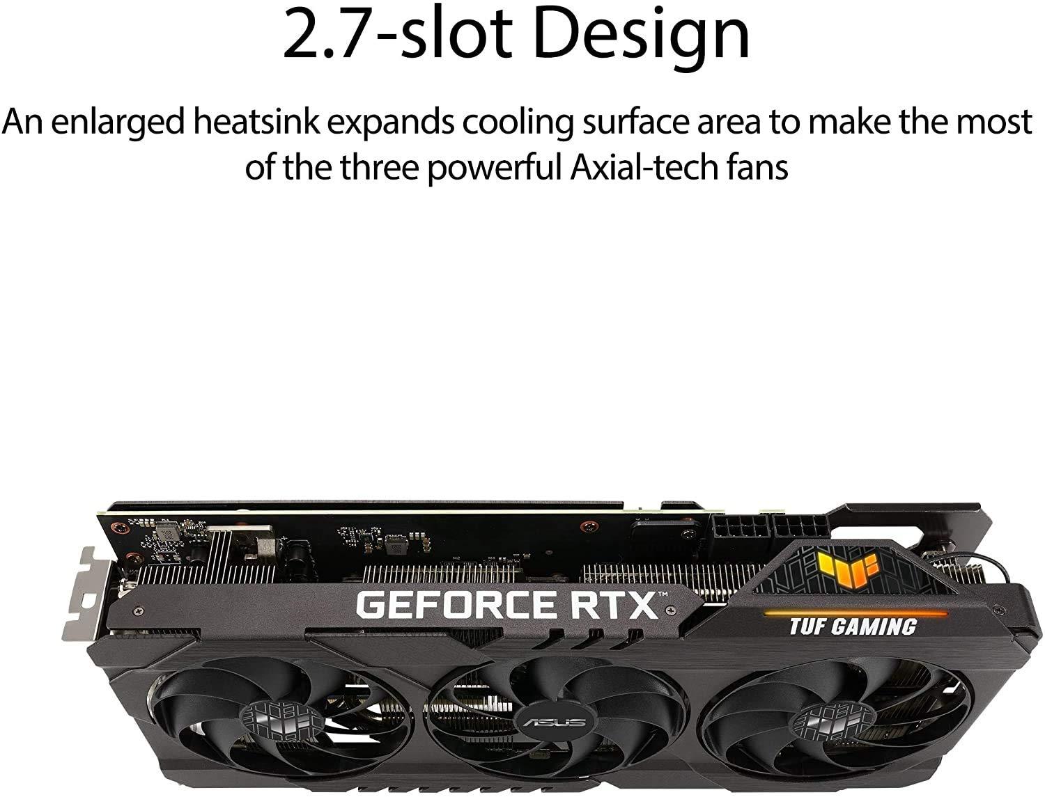 ASUS ASUS TUF Gaming NVIDIA GeForce RTX 3070 OC Edition Graphics Card- PCIe 4.0, 8GB GDDR6, HDMI 2.1, DisplayPort 1.4a, Dual Ball Fan Bearings