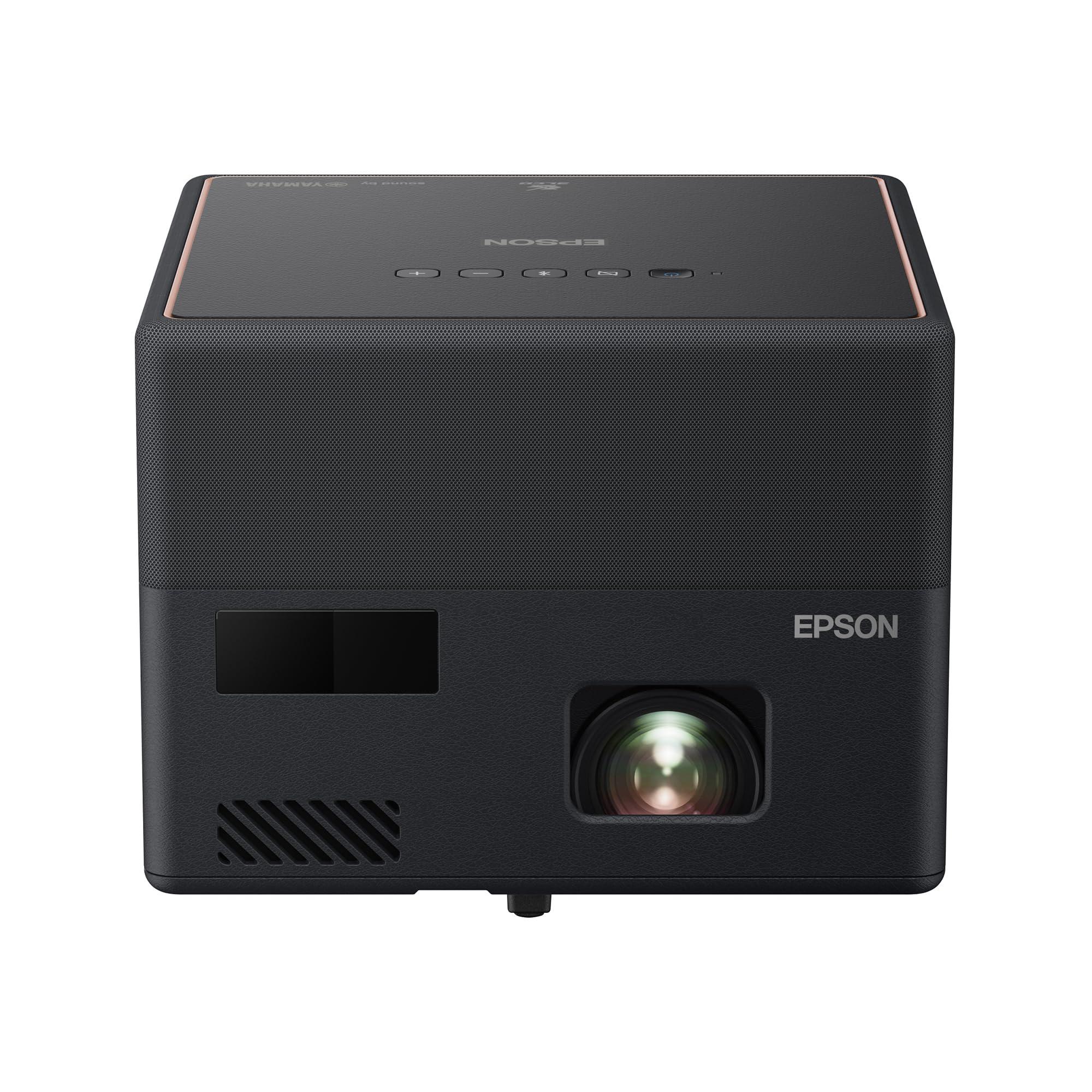 Epson Epson EpiqVision Mini EF12 Smart Streaming Laser Projector, HDR, Android TV, Movies, Family Gaming, Portable, sound by Yamaha, 3LCD, Full HD 1080p, 1000 lumens Color & White Brightness Bluetooth Black
