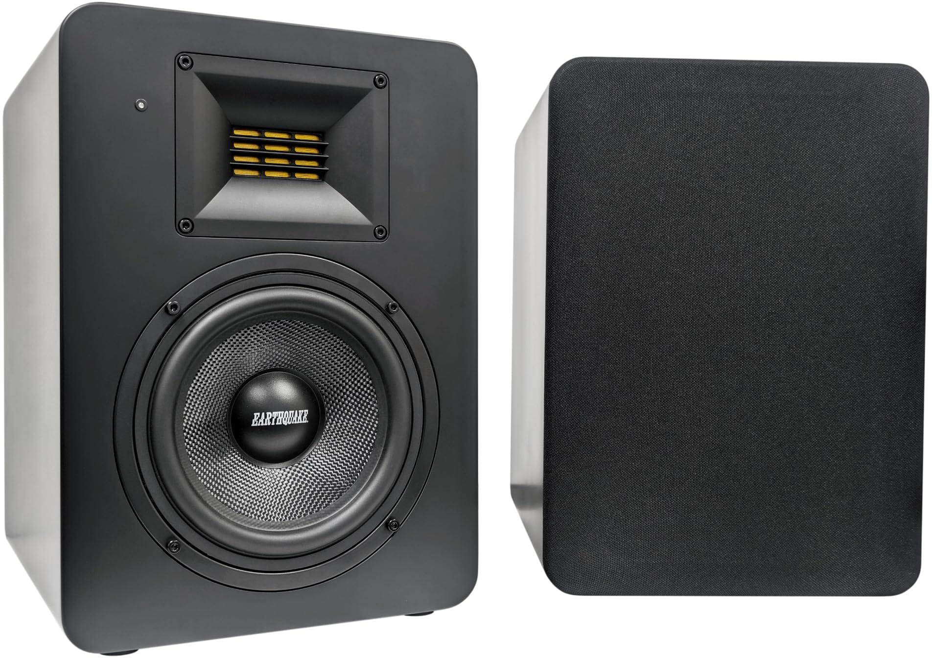 EARTHQUAKE EARTHQUAKE SM6BT 6.5-inch Professional Studio Monitor Speaker Pair with 2-inch Ribbon Tweeter and Bluetooth Wireless v5.3 for Music Production and Mixing, 130W 2-Way, Matte Black