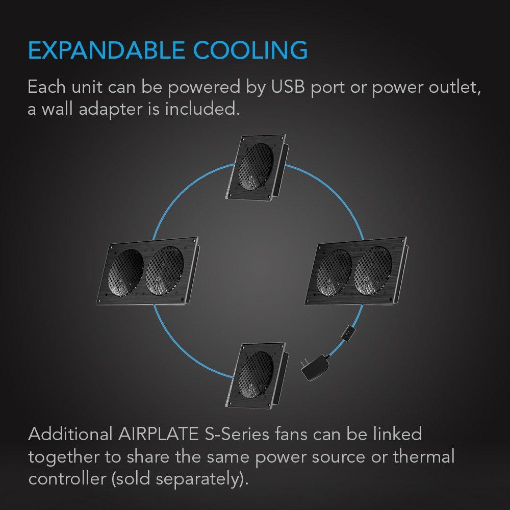 AC Infinity AC Infinity AIRPLATE S7, Quiet Cooling Fan System 12" with Speed Control, for Home Theater AV Cabinets