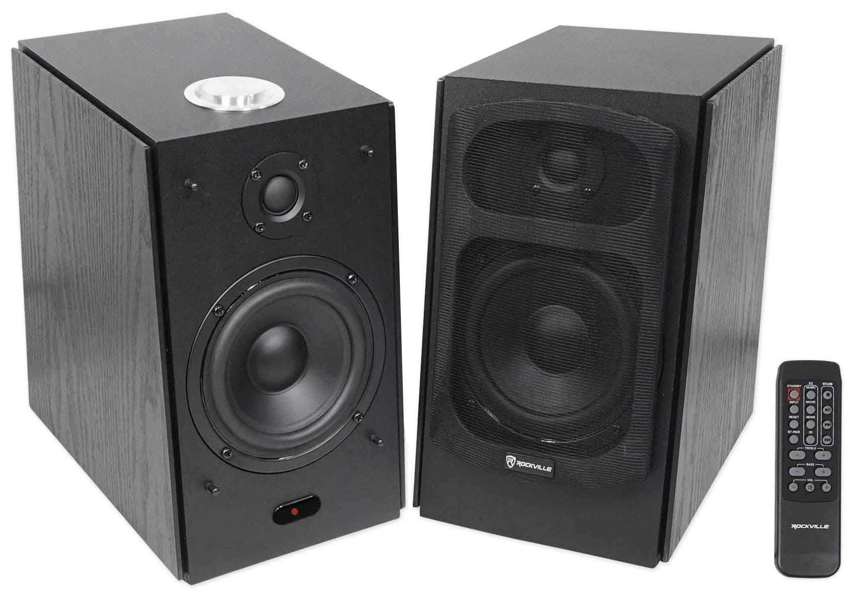 Rockville (2) RockvilIe HD5B 5" Powered Bookshelf Speakers Bluetooth Monitors w/37 Stands
