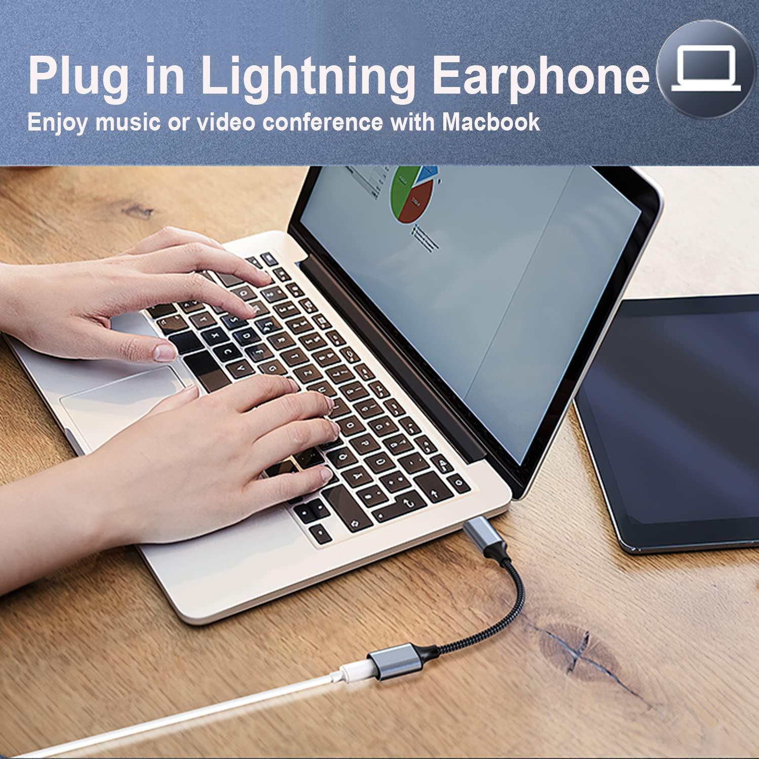 UWOXX USB C to Lightning Audio Adapter for iPhone 16 15 Pro Max, USB Type C Male to Lightning Female Headphones Cable Converter Fit with iPad Pro, Galaxy S23 S22, Pixel 7 6, MacBook (Can't Charge & Sync)