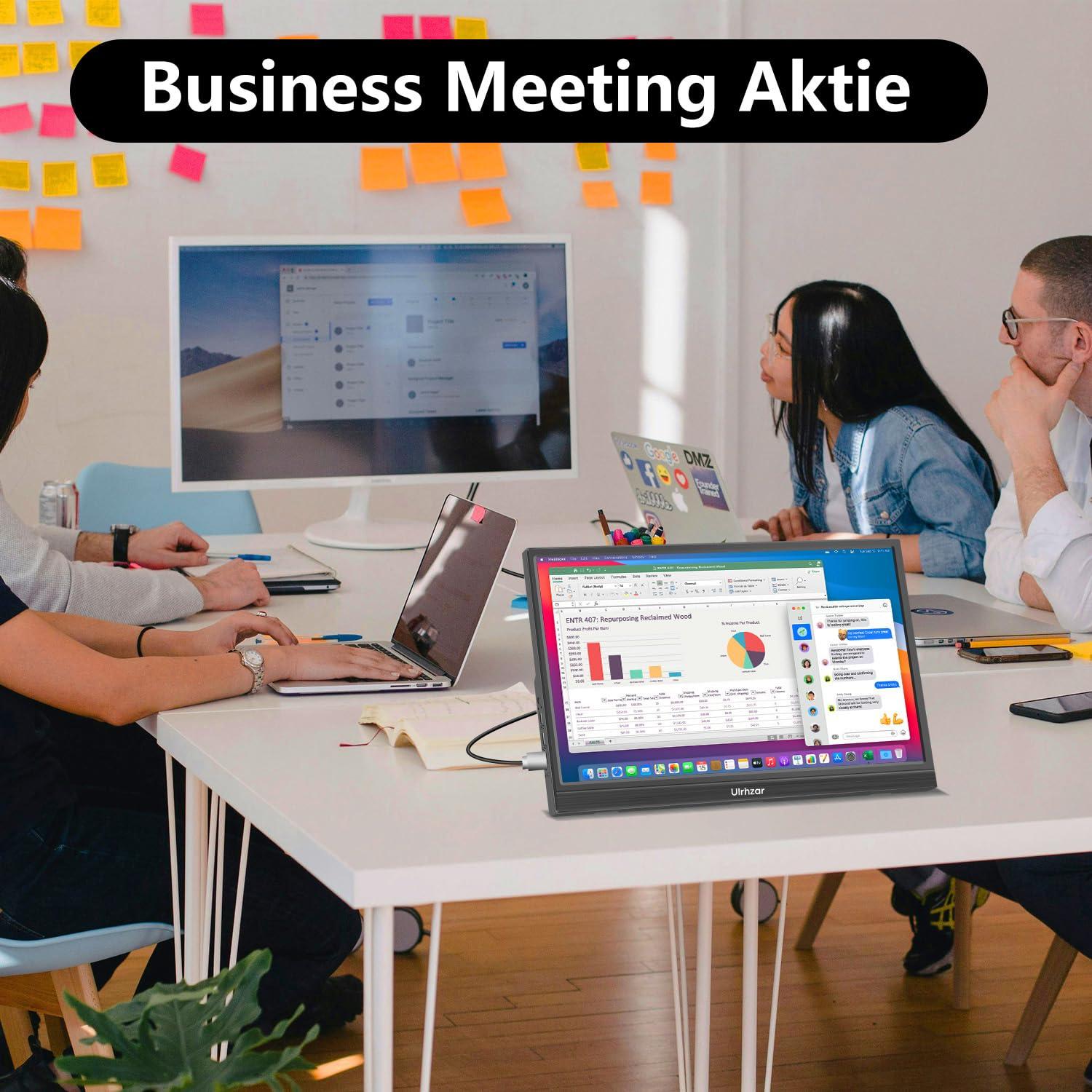 Ulrhzar Touchscreen Monitor 14 Inch, Portable Monitor 1920x1080 60Hz IPS Panel with USB C HDMI Input for PC/Phone/Xbox/Switch/PS4/Raspberry pi, Laptop Monitor Built in Dual Speakers for Travel, Vesa, Tiltable