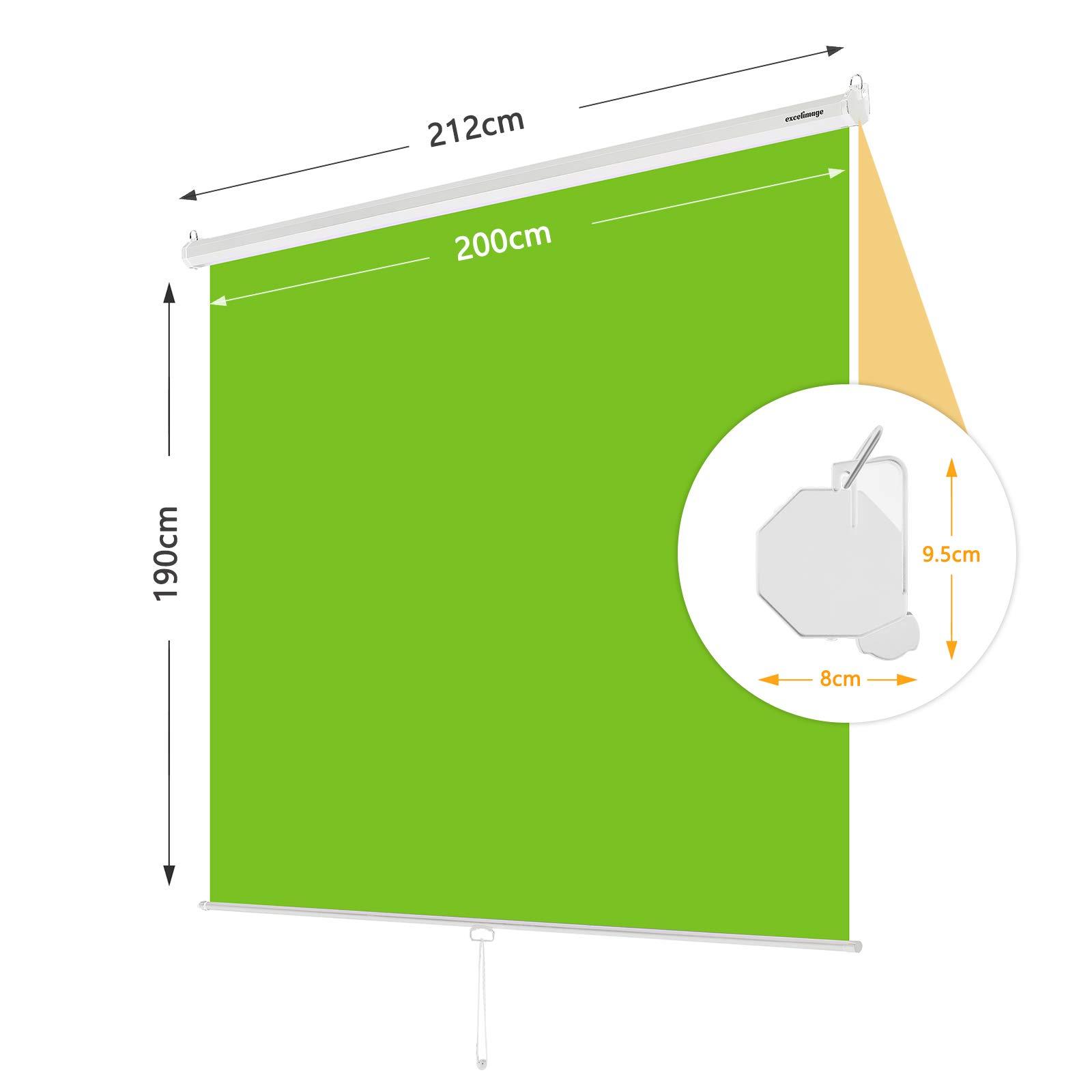 excelimage excelimage Pull-Down Green Screen Backdrop, 79x75 Auto-Locking Chroma Key Panel with Wrinkle-Resistant Green Fabric for YouTube Videos, Music Videos, Photography, TIK Tok, or Gaming (White)