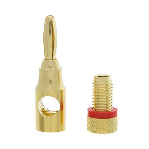 QUALCONNECT QUALCONNECT Banana Plug for Speaker Cable, Brass, Black and Red, 2 Piece