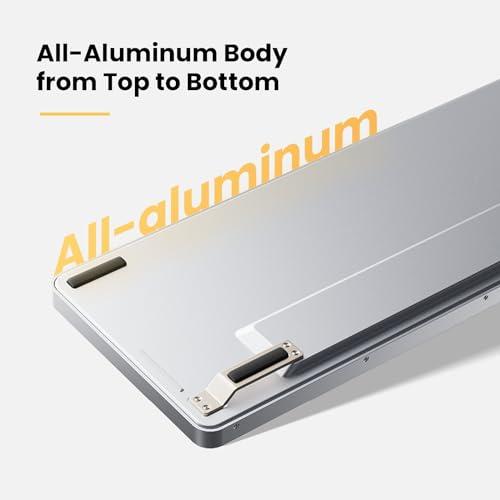 LOFREE LOFREE Flow100 Low Low Profile Mechanical Keyboard, 75 Percent Rechargeable Wireless Keyboards with Bluetooth and Wired Connection, Black Phantom Tactile Switches and Ghost liear Switches