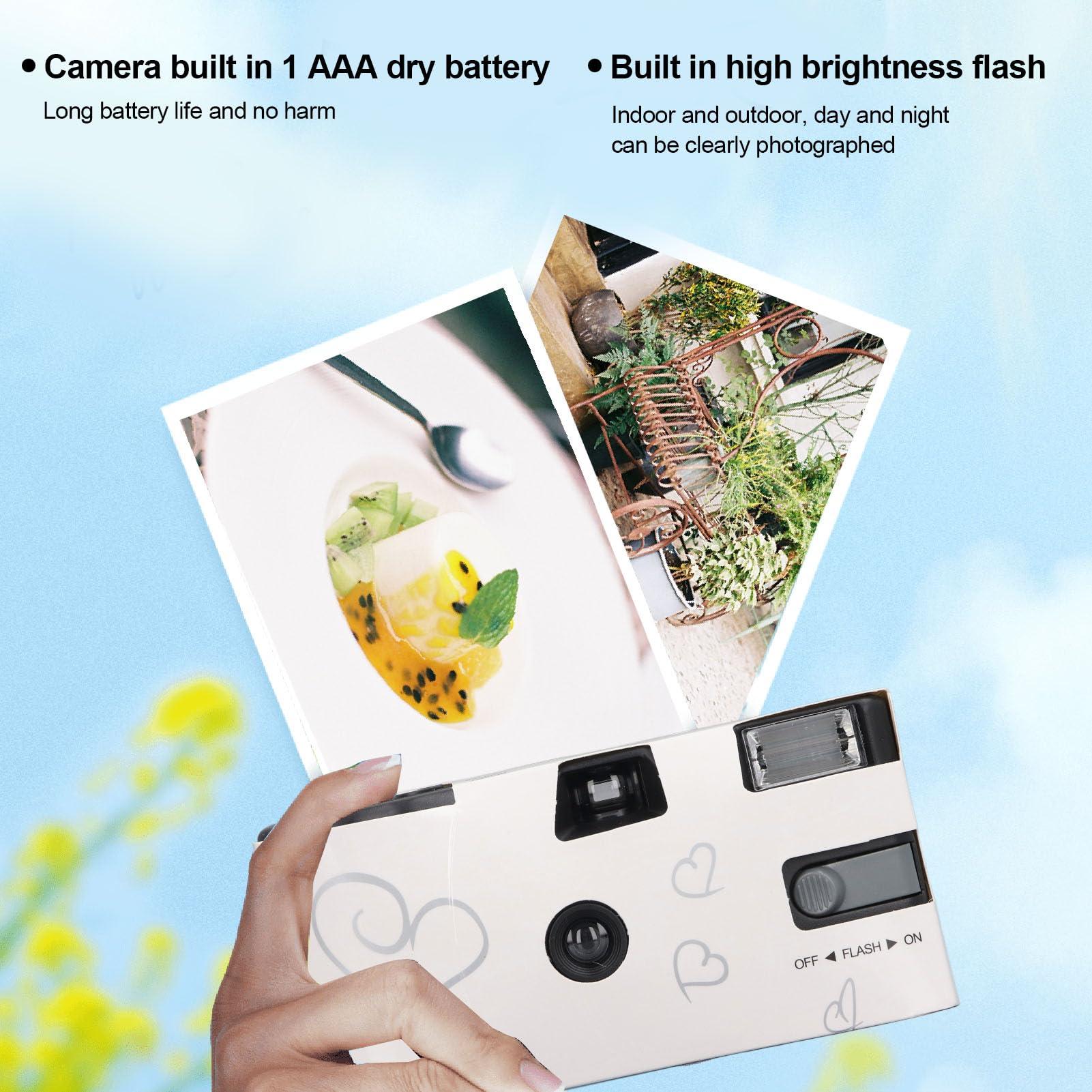 Sanpyl 16pcs 35mm Film Camera Built in Period Texture, Humanitarian Photography, Easy to Shoot, for Birthday Wedding Travel