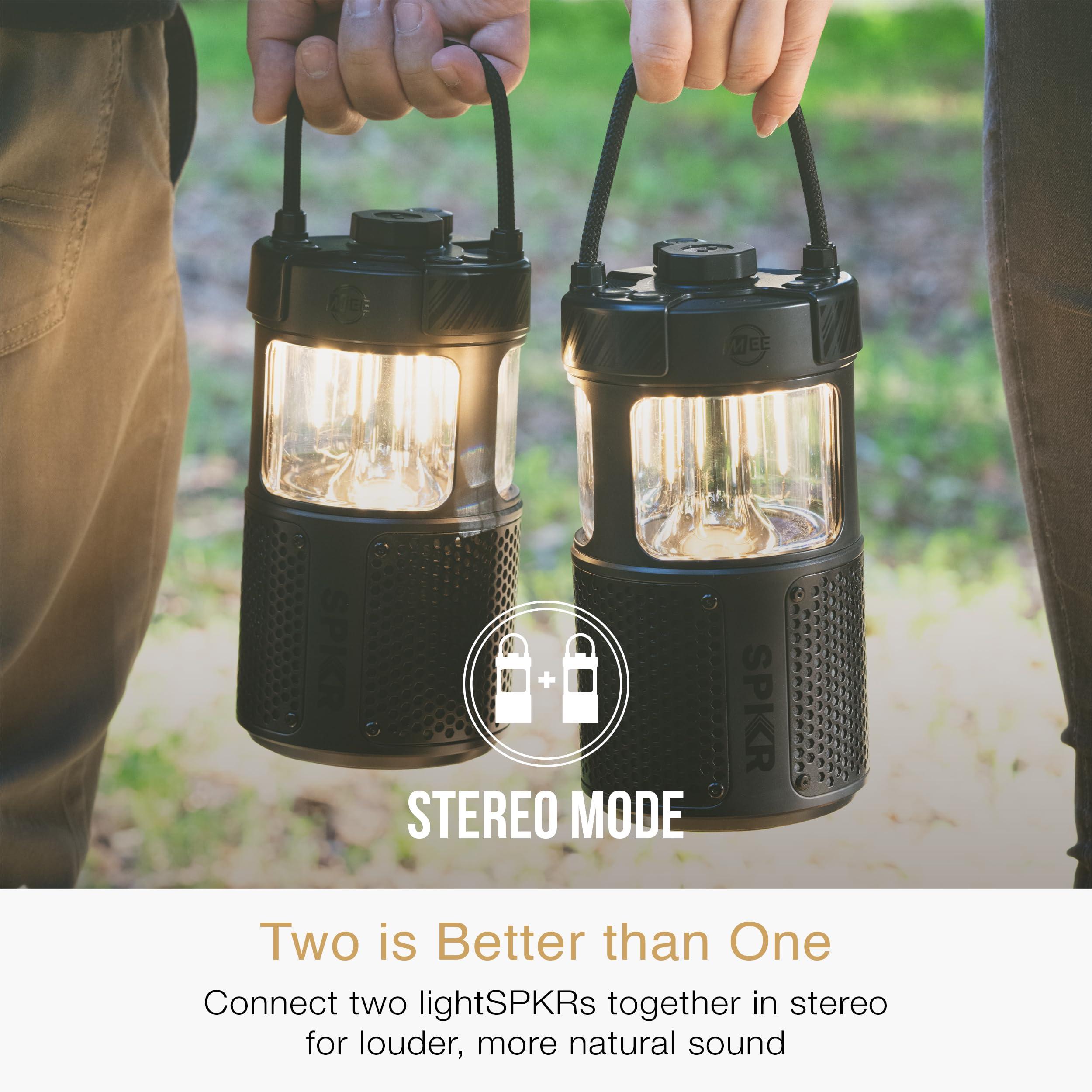 MEE audio MEE audio lightSPKR Bluetooth Wireless Speaker w/Camping Lantern: 360 Audio, 3 Audio Modes, 2 Light Colors & Infinite Brightness Adjustment, IPX6 Waterproof for Indoor & Outdoor use (Midnight Black)