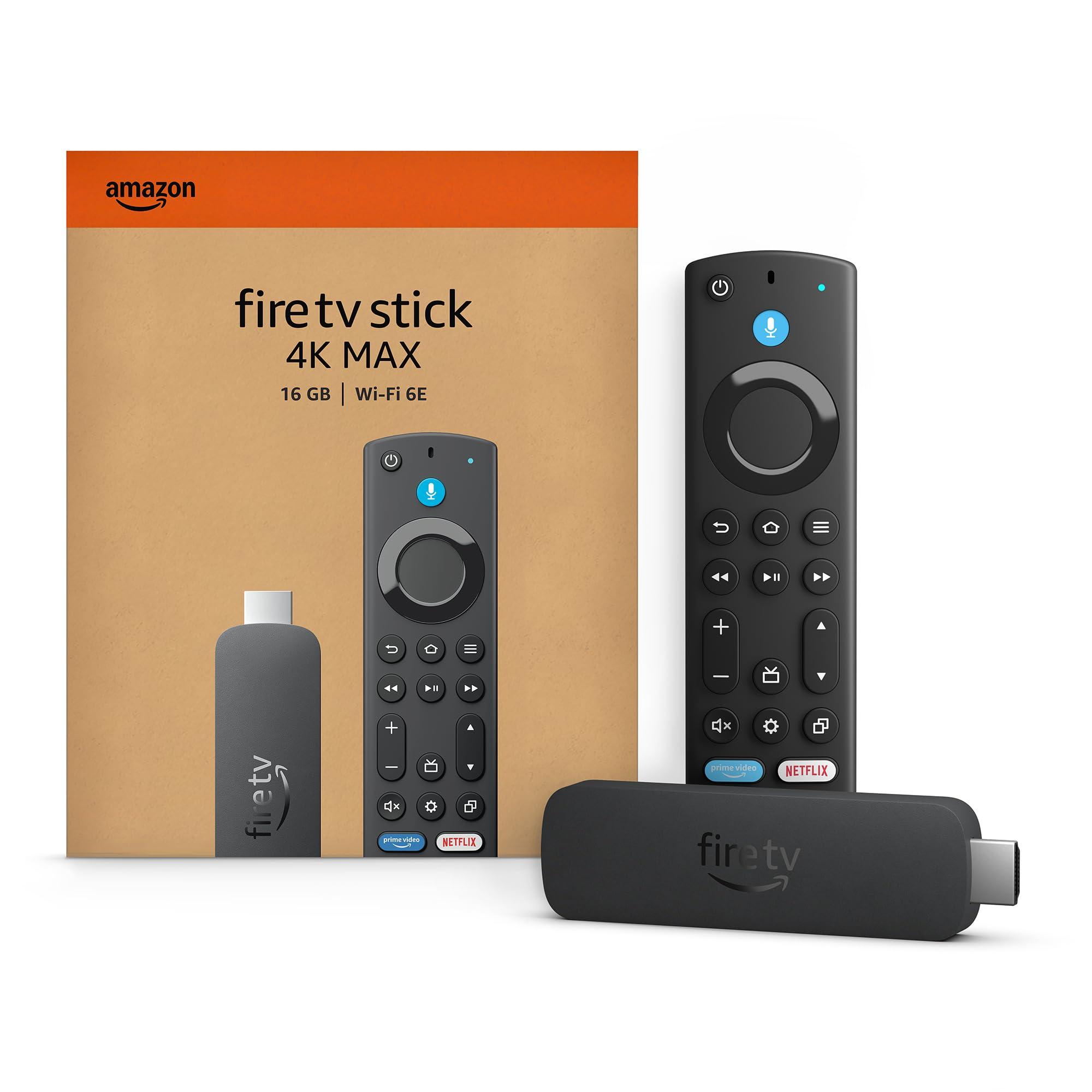 Amazon Amazon Fire TV Stick 4K Max streaming device (newest model) supports Wi-Fi 6E, free & live TV without cable or satellite