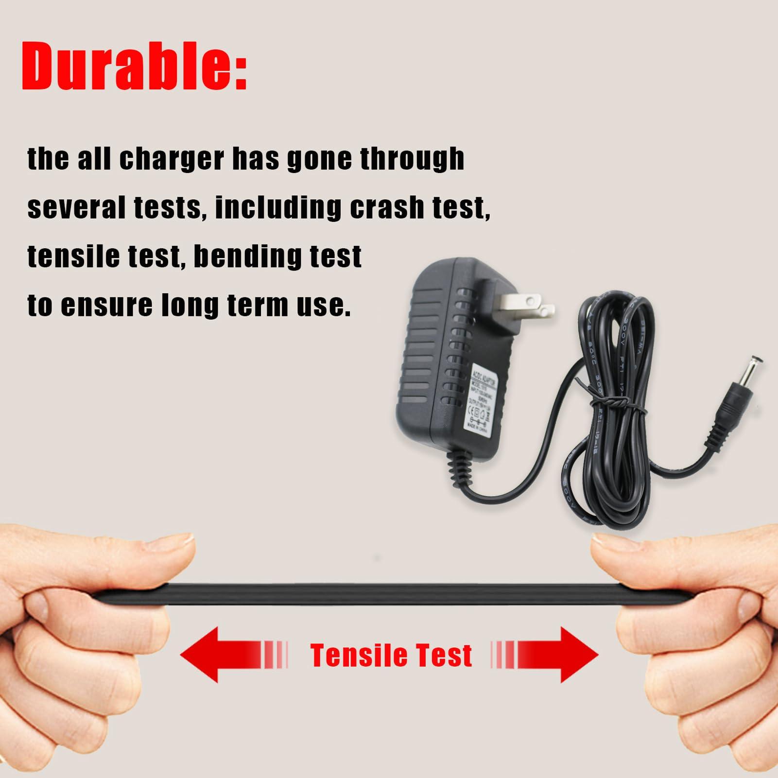 SEEHOM 15V Charger Replacement for Theragun Mini/Theragun Prime Massage Gun 6.6FT AC/DC Charging Cable Power Supply Adapter Cord Black