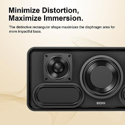DOSS DOSS SoundBox XL Bluetooth Speaker with Subwoofer, 32W Loud Sound with Booming Bass, Dual DSP Technologies, 10H Playtime, USB-C, TWS, 2.1 Audio Channel for Home, Indoor and Office - Gold