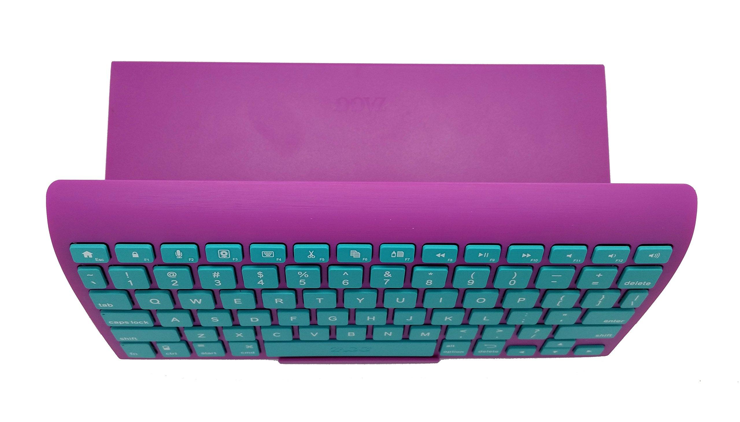 ZAGG ZAGGkeys Case and Micro USB Wired Keyboard Made for for Android Smartphones and Micor USB Devices - Berry/Aqua