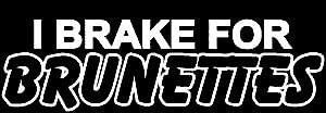 LLI I Brake for Brunettes Decal Vinyl Sticker|Cars Trucks Vans Walls Laptop| White |5.5 x 3 in|LLI410