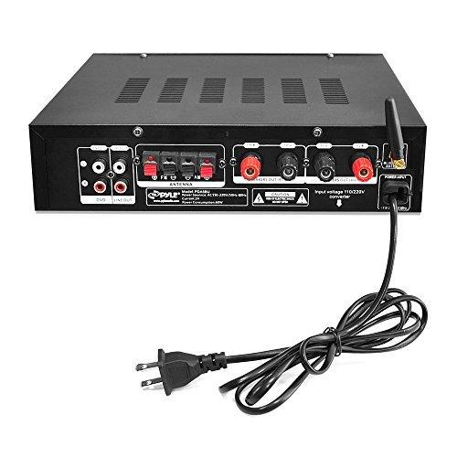 Generic Pyle PDA5BU Amplifier Receiver Stereo, Bluetooth, AM/FM Radio, USB Flash Reader, Aux input (3.5mm) LCD Display, 200 Watt - Bundle With Enrock 50ft 16g Speaker Wire
