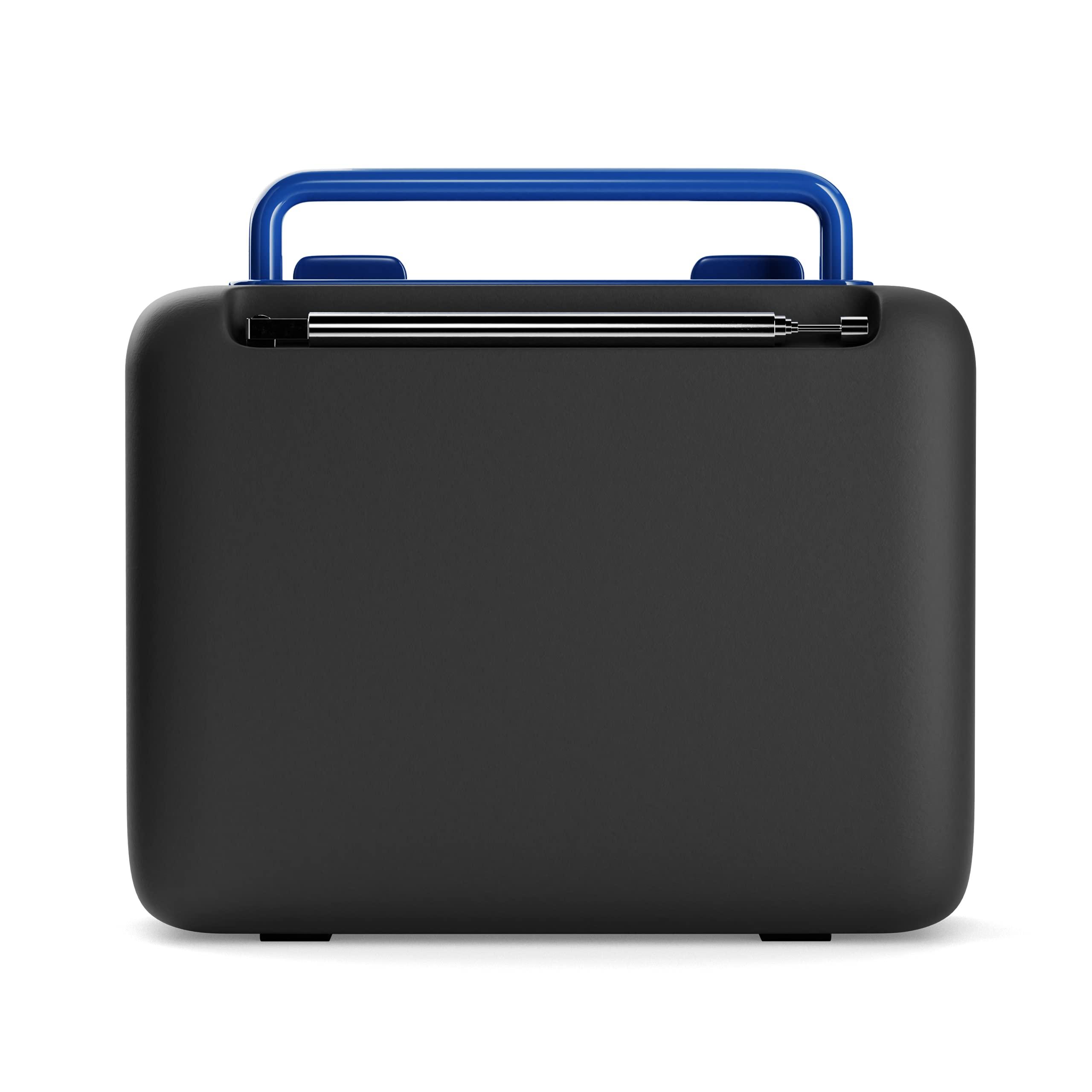 Dolphin Dolphin Retrobox Mini RTX-10 - Bluetooth Speakers with FM Radio, USB Drive, Micro SD Card MP3 Player, 3.5mm Aux Jack - Rechargeable Music Device, Up to 12 Hours Play Time, 2\" Full Range Woofer - Blue