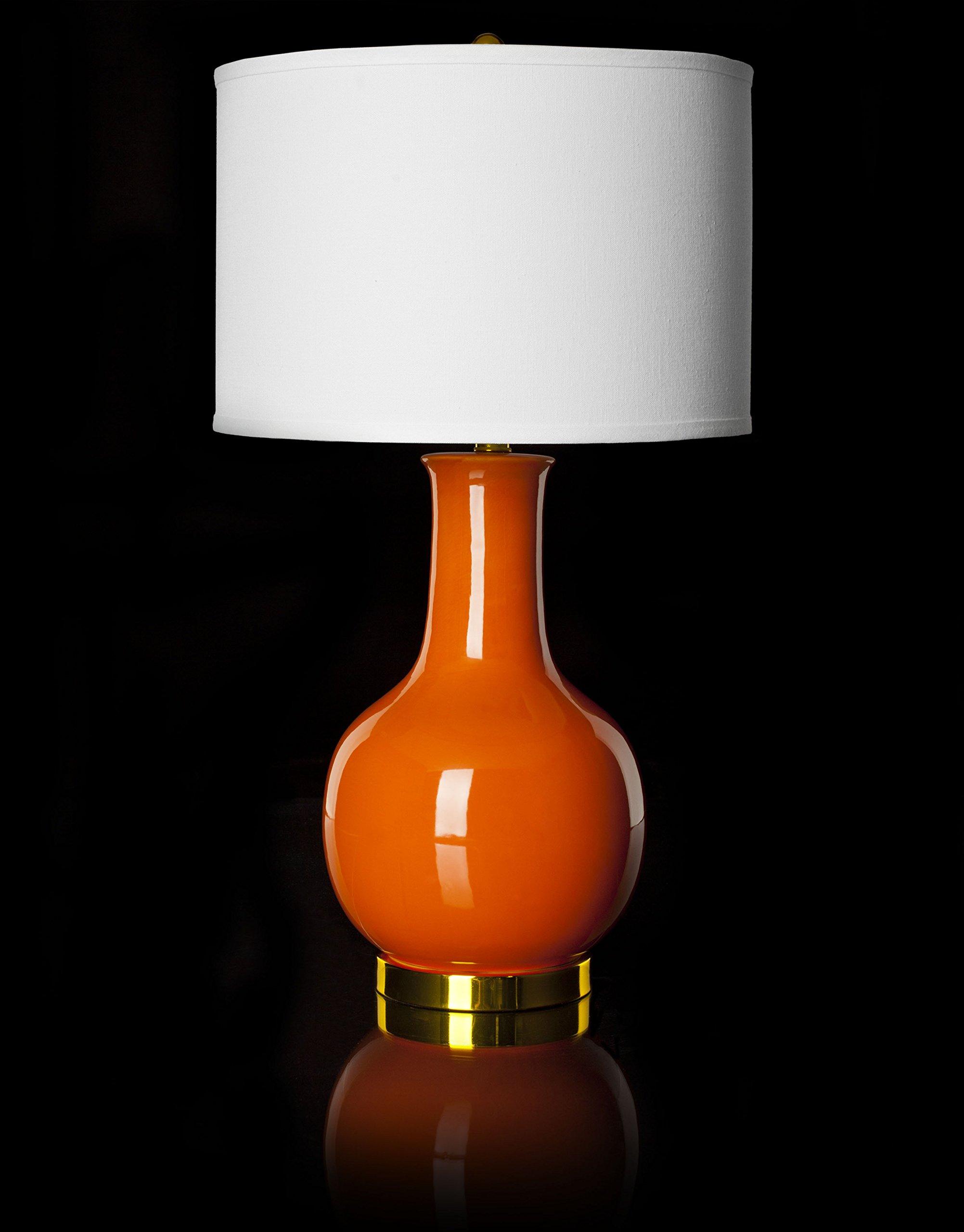 Safavieh SAFAVIEH Lighting Collection Paris Modern Orange Ceramic 28-inch Bedroom Living Room Home Office Desk Nightstand Table Lamp (LED Bulb Included)