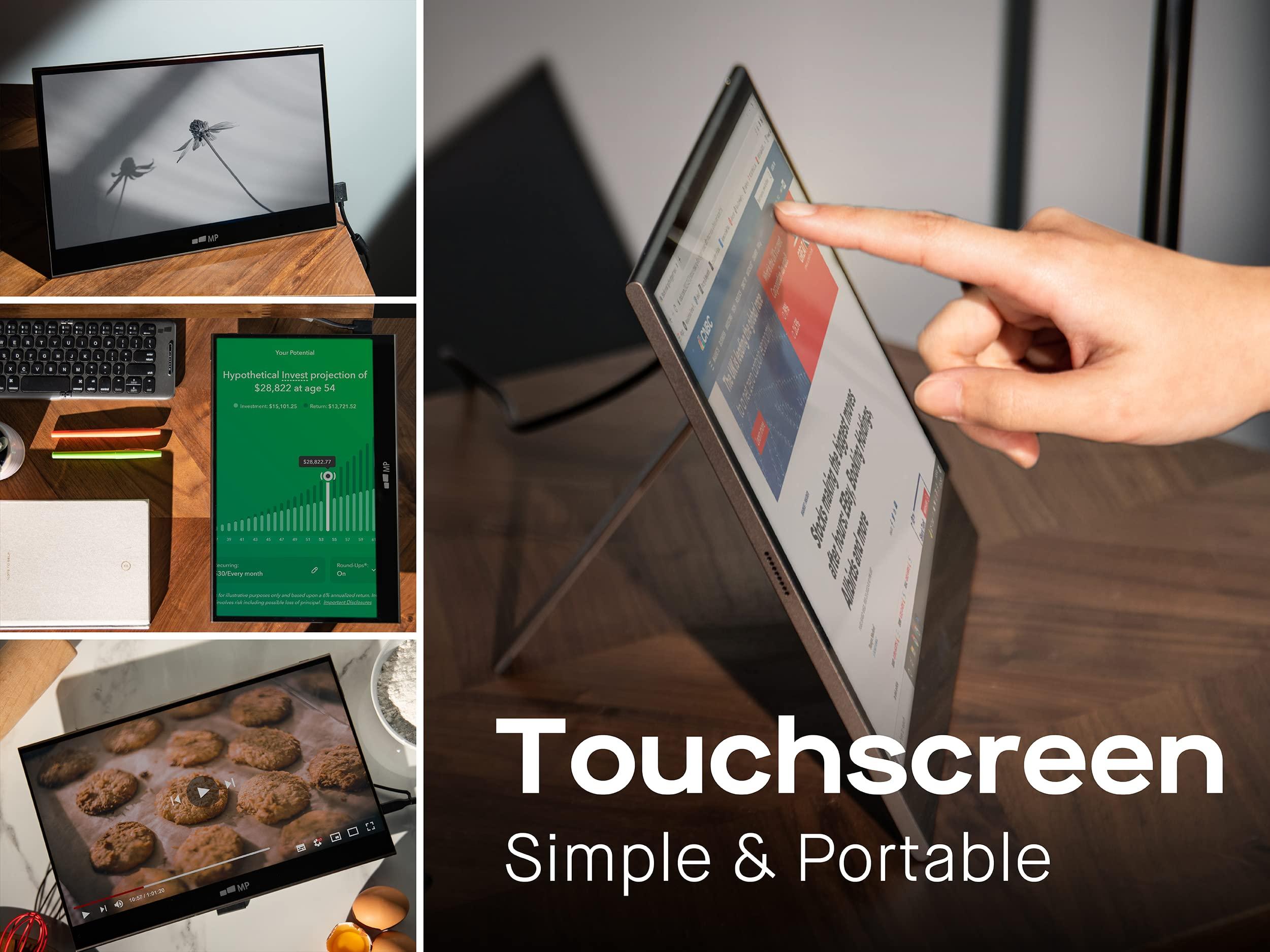 MP Portable monitor- Mobile Pixels Glance Pro 15.6" OLED Touchscreen monitor 1MS FHD 1080P 100% DCI-P3 100000:1 laptop monitor ,HDMI USB C with Dual Speaker and Battery for Laptop/PC/Table Android/Camera