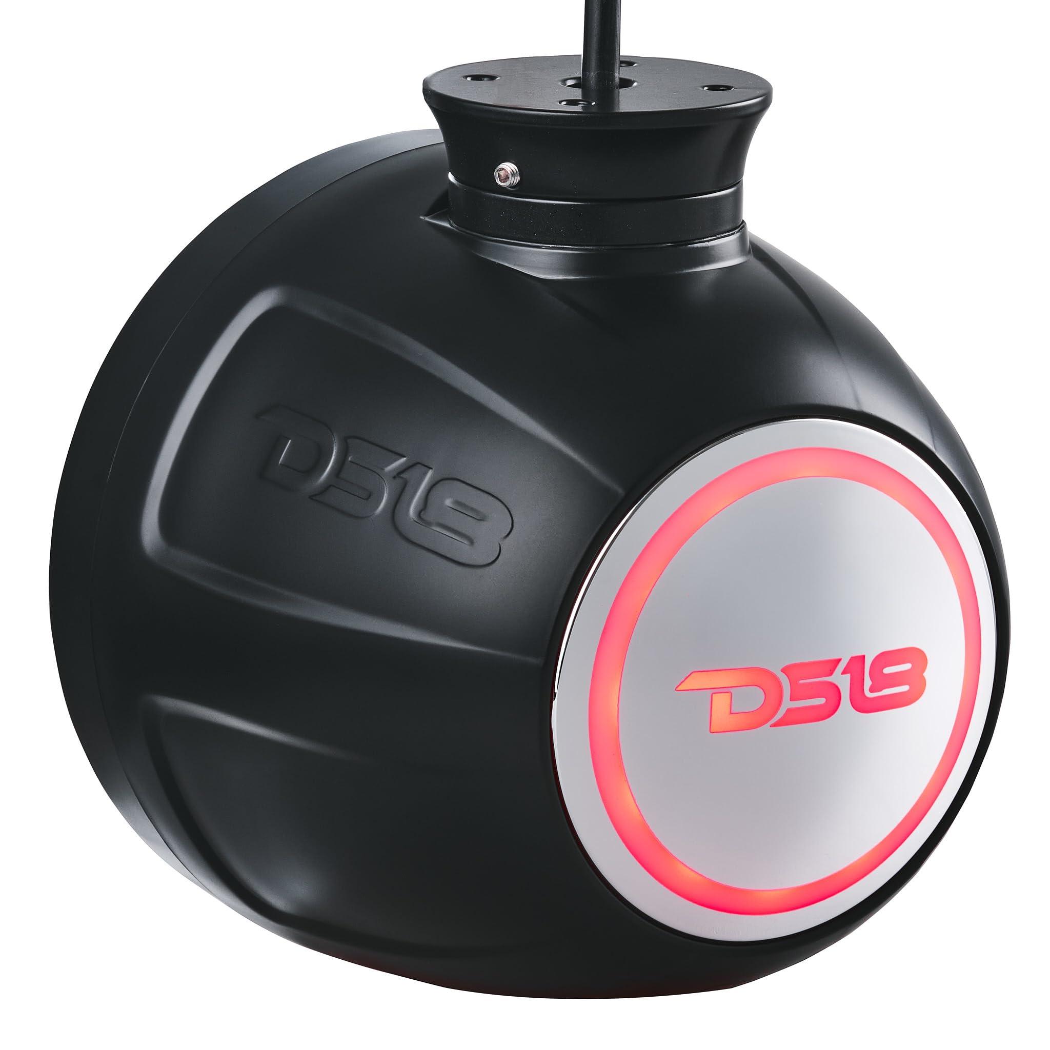 DS18 DS18 NXL-PS6BK 2-Way Wakeboard Tower Speakers with Integrated RGB Lights - 300 W MAX Perfect for Jet Skies, Ideal for ATV, UTV, Jeep, Side by Side, Marine, RZR