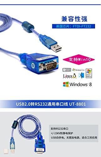 U-Tek UTEK UT-8801 1.5M Length USB to RS-232 Converter ver2.0(1-Port USB to RS-232 Serial Converter with ESD Protection)