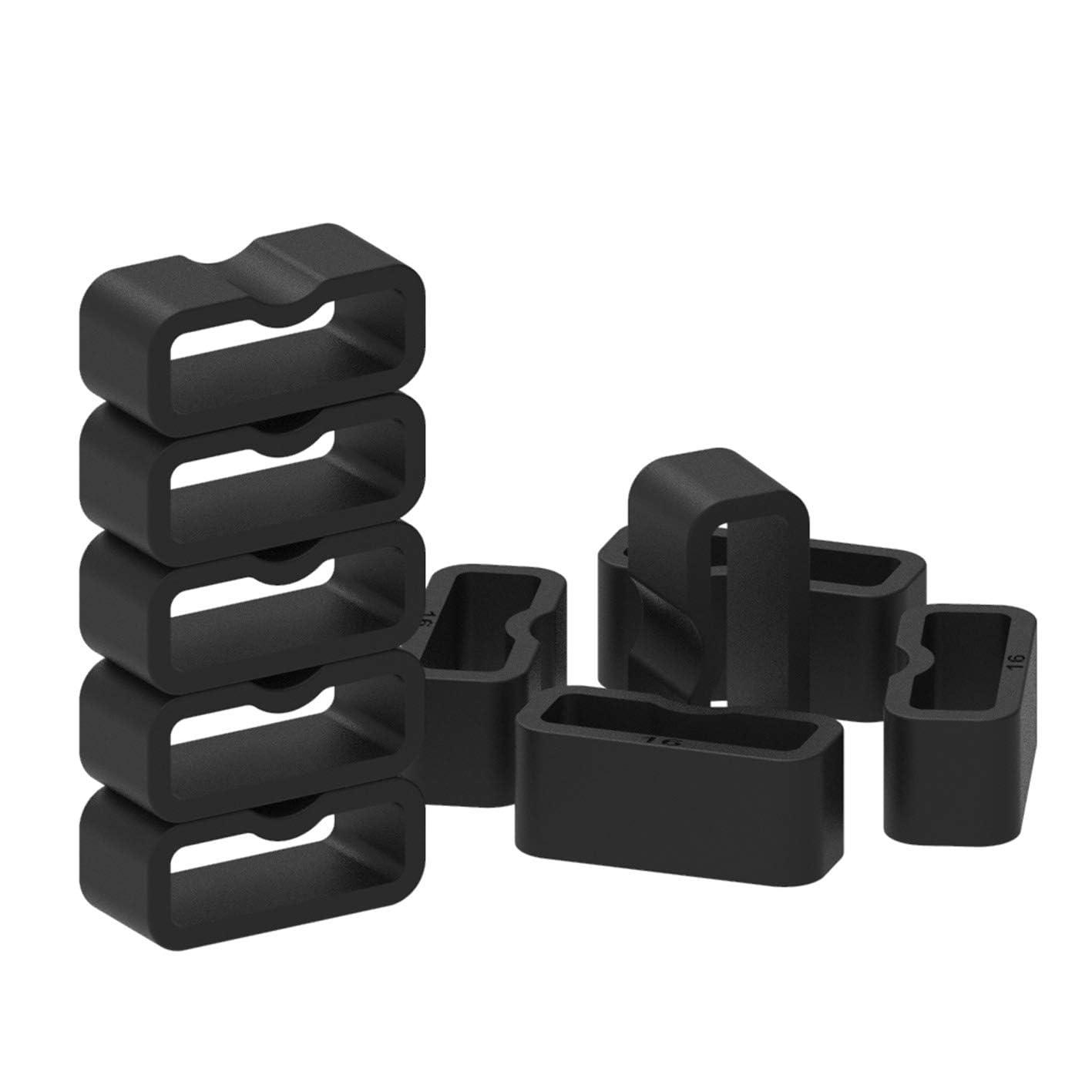 RuenTech 6-Pack Fastener Rings Compatible with Garmin Vivosmart 4/Vivofit 4/Vivofit 3/Vivofit jr/Vivofit jr 2/Vivofit jr 3 Band Keeper, Silicone Replacement Watch Band Loop/Holder/Retainer