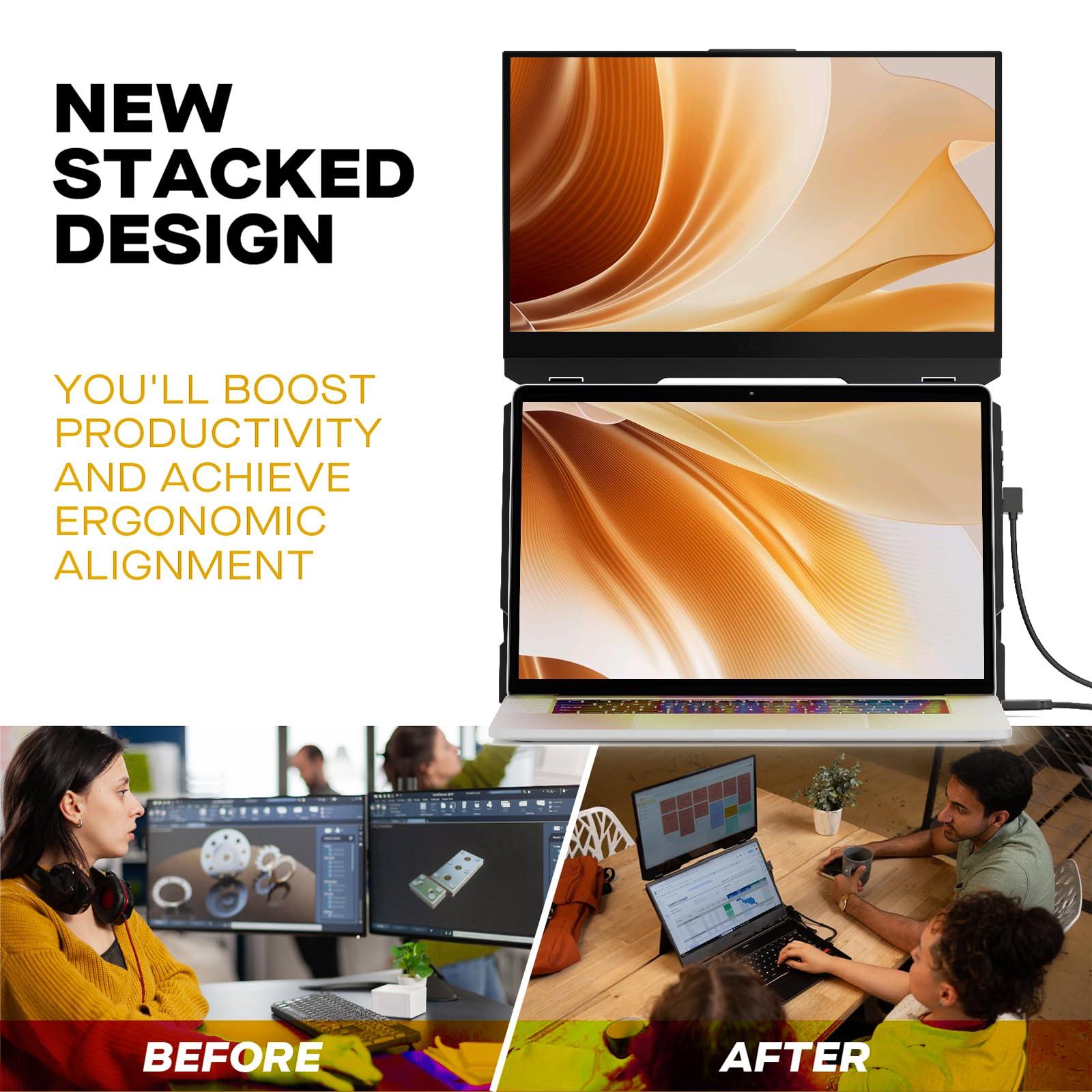 Duex New Mobile Pixels Duex Float Portable Monitor, 15.6\" Full HD IPS Dual Monitor for Laptops, USB C/HDMI Plug and Play Portable Screen,Windows/Mac/Android/Switch Compatible