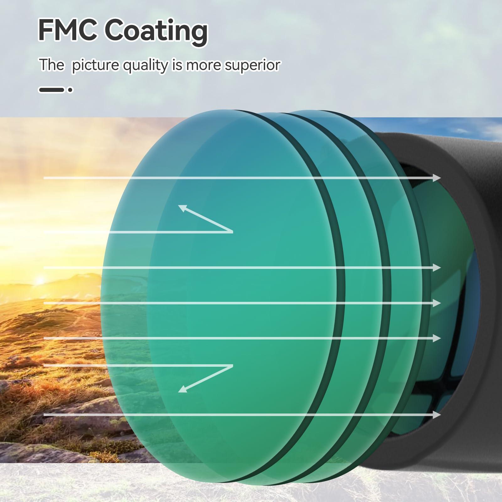 SVBONY SVBONY SA205 Binoculars for Adults, 10x42 Flat Field Binoculars, ED Glass Binoculars with Upgraded Phone Adapter, Waterproof Binoculars with Strap for Bird Watching