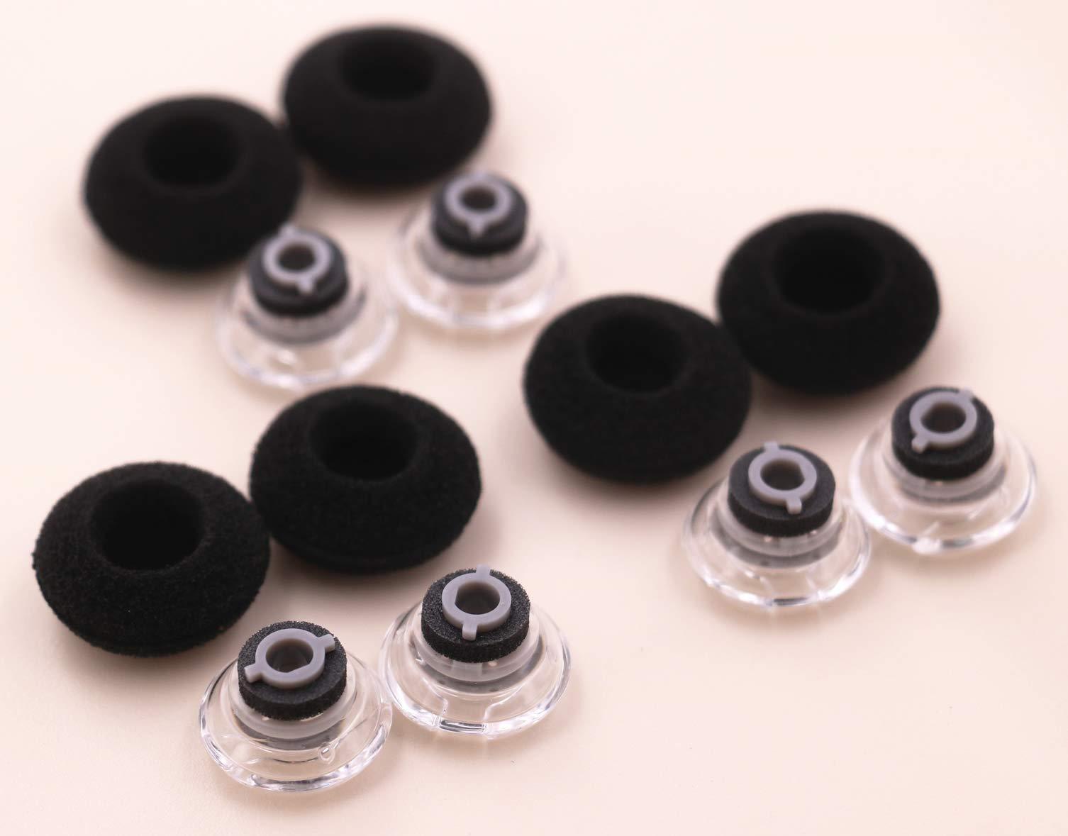 IiEXCEL Eartip Kit Replacement for Plantronics Voyager Legend Bluetooth Headset, Medium Size Earbuds Ear Gels Tips and Foam for Voyager Legend / 5200 Earphone [ 6 Pack ] (Medium Clear)