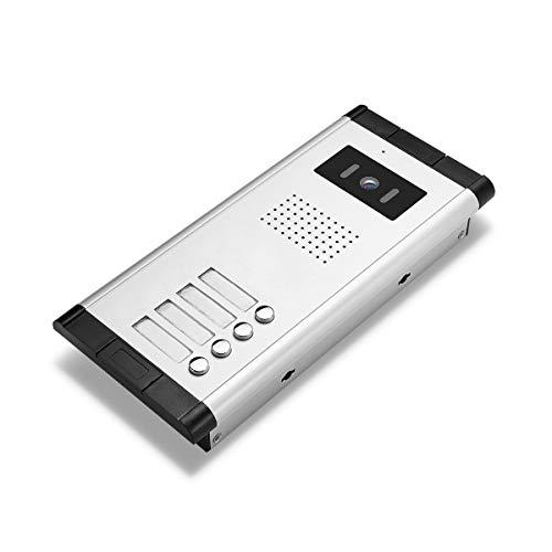 AMOCAM AMOCAM Apartment Video Intercom System, 4 Household Video Doorbell Kits, Wired 7 Inches Monitor, IR Outdoor Camera Support Monitoring, ID Unlock, 2 Way Intercom, 1- Camera and 4-Screen