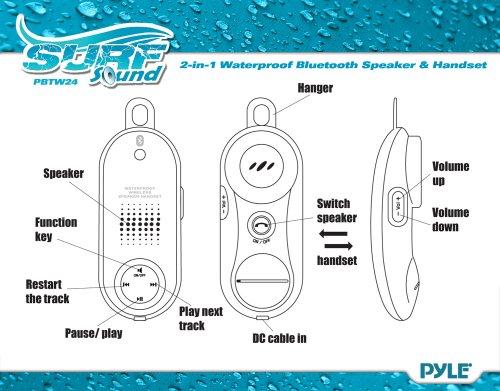 Pyle Pyle Portable Wireless Waterproof Handset Speaker - Bluetooth Compatible Rechargeable Battery Powered Shower Outdoor Loud Speaker w/ Microphone - USB Charger - iPhone, Android - Pyle PBTWP24BK (Black)