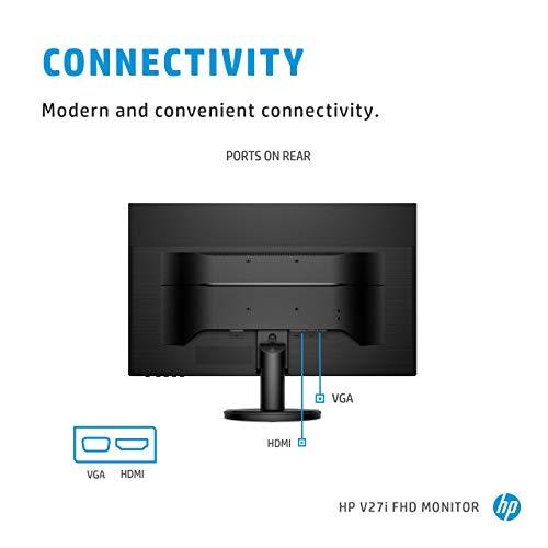 HP HP V27i FHD Monitor | 27-inch Diagonal Full HD Computer Monitor with IPS Panel and 3-Sided Micro Edge Design | Low Blue Light Screen with HDMI and VGA Ports | (9SV92AA#ABA) Black