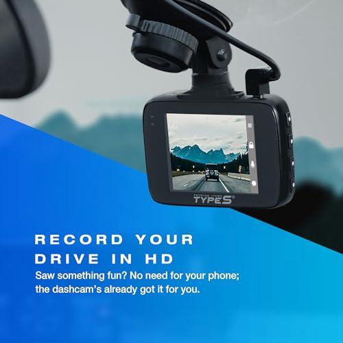 TYPE S TOURING ITEMS TYPE S TOURING ITEMS S1 HD Car Dash Cam 1080P (True 720P) Front Car Cam Dashcam with Built-in G-Sensor, 30 FPS Recording, Easy Installation, 4GB Micro SD Card Included Dash Camera