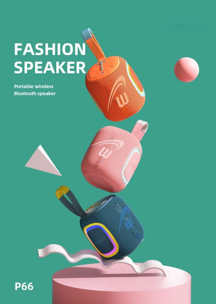 WorryFree Gadgets Waterproof Mini Bluetooth 5.3 Speaker 10M Transmission Distance 5W Output Power for Computer Home Theater Karaoke Player Mobile Phone (Orange)