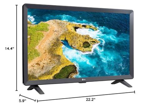 LG LG 24LQ520S-PU 24 inch Class LED HD Smart TV with webOS Bundle with Deco Gear 6FT 4K HDMI 2.0 Cable, 6-Outlet Surge Adapter with Night Light and 1 YR CPS Enhanced Protection Pack