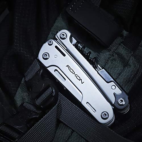 Roxon ROXON S801 16-in-1 STROM Multitool Pliers-Pocket Multi Tool, Multitool with Bits Group. Multi Tool for Survival, Camping, Hunting and Hiking