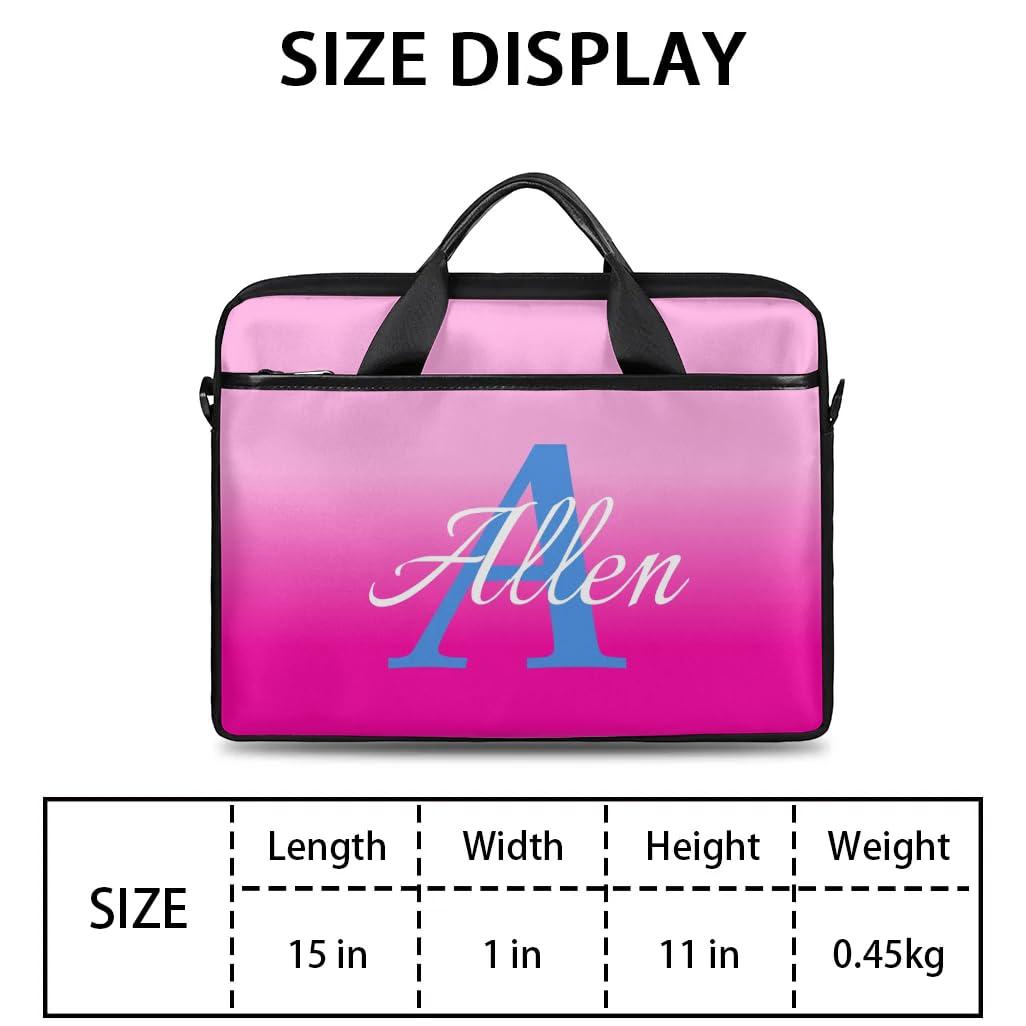 KBAODANK Custom Laptop Bag with Name, Personalized Shoulder Bag for Laptop, Customized Portable Computer Bag Gifts for Business Office Black