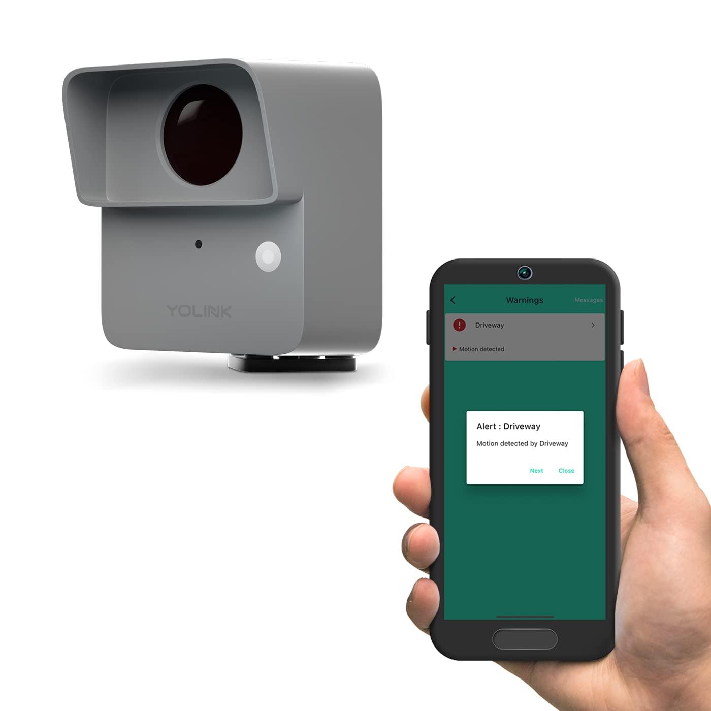 YoLink YoLink LoRa Smart Outdoor Motion Detector Sensor, Driveway Alert, Property Invasion/Tresspassing Detector, 1/4 Mile Open Air Range, Email/SMS/Push Alerts, Alexa, IFTTT, Home Assistant (Hub Required)