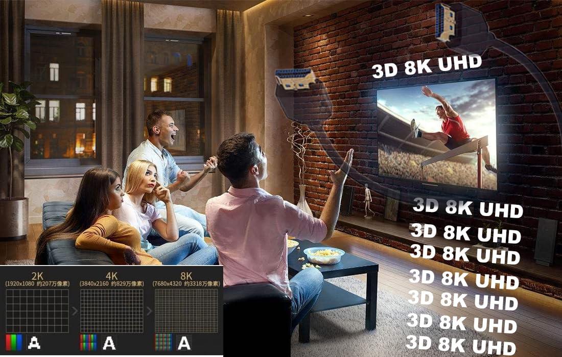 Kework Kework 1ft Micro HDMI to HDMI 8K Cable, 2.1 Version 48Gpbs Left Angle Micro HDMI Male to Straight HDMI Male UHD 3D Cable for Xbox PS4 PS5 TV Switch, 8K@60Hz