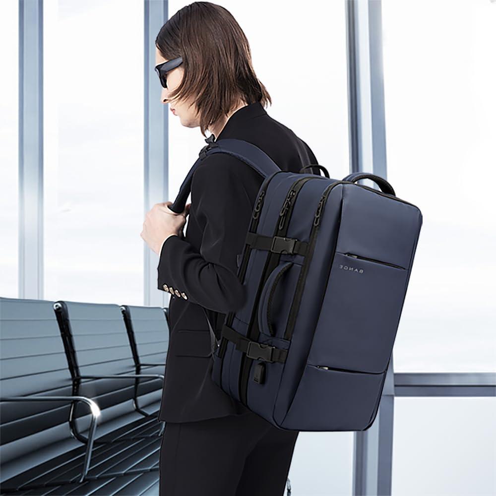 BANGE BANGE 45L Travel Backpack, Expandable Backpacks,Traveling Business Backpack For 17.3 Laptop,Airport Suitcase Backpack For Men