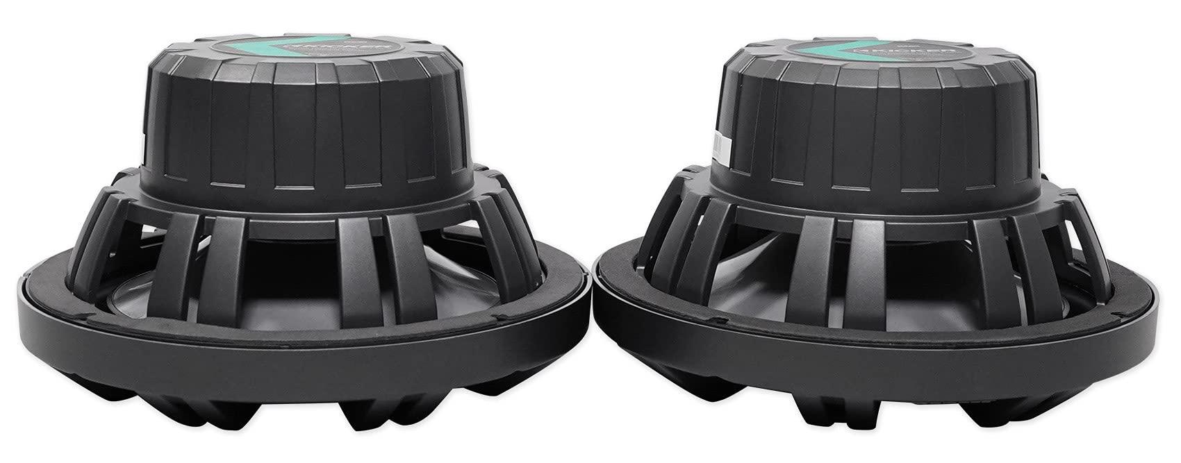 KICKER (1) Pair Kicker 45KM84L Boat Speakers w/LED's KM8 Bundle with (1) Pair Rockville MAC80W 7.7" Wakeboard Tower Speaker and (1) 1.75" Compatible with Polaris RZR Speakers Enclousres (3 Items)