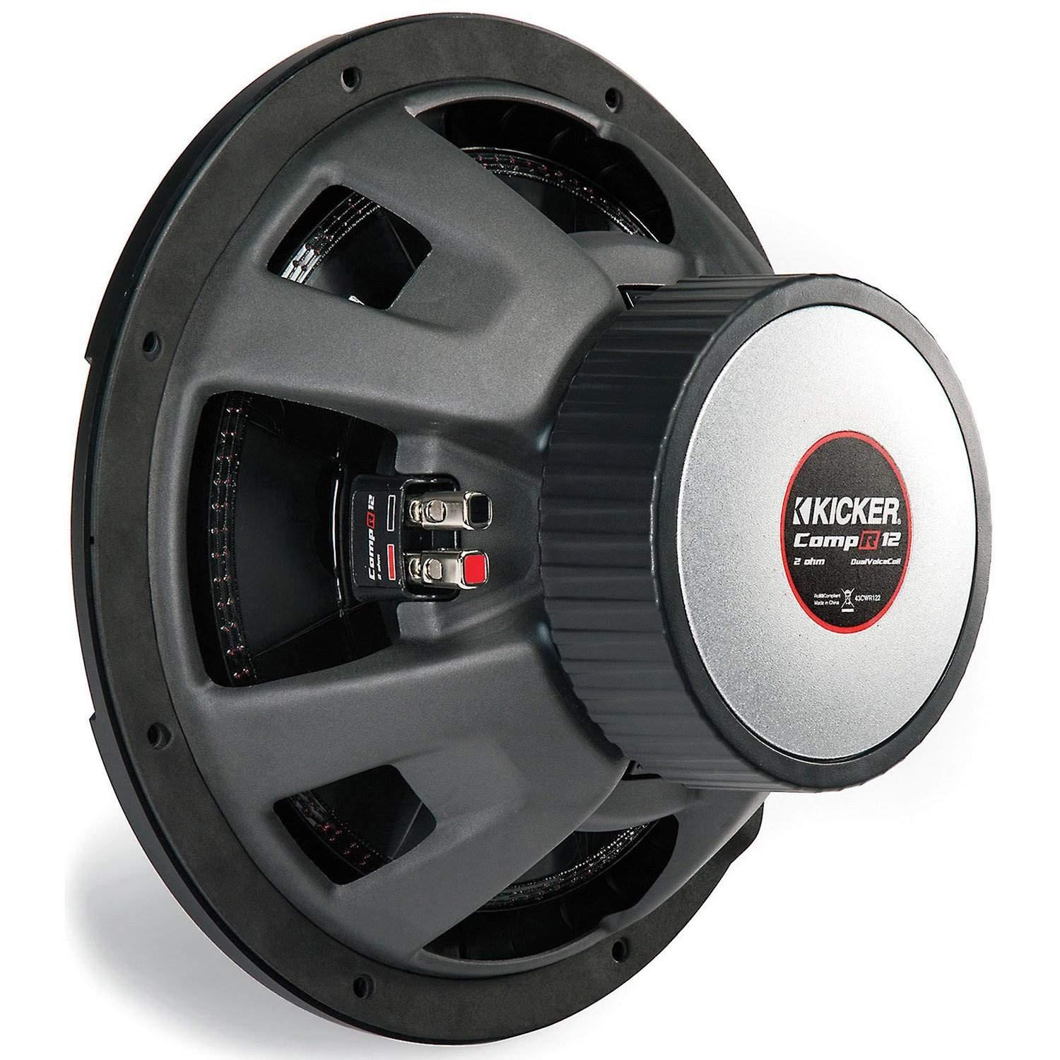 KICKER Kicker CompR12 12-Inch (30cm) Subwoofer, DVC, 2-Ohm, 500W