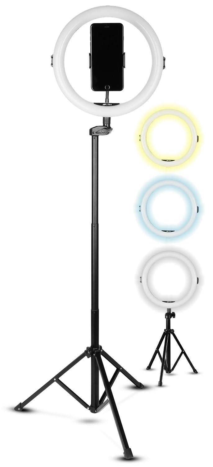 SQUATZ SQUATZ 11 LED 12W Selfie Ring Light R11 with Wired Control, Tripod Stand with 6 Sections, Phone Holder, Adjustable Brightness Levels for Influencers, YouTube, TikTok, and Barbers.