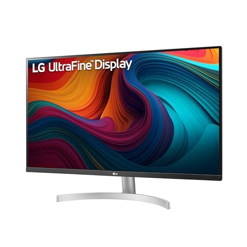 LG LG 32UN500-W Monitor 32\" UltraFine (3840 x 2160) Display, AMD FreeSync, DCI-P3 90% Color Gamut, HDR10, Built-in Speakers, 3-Side Virtually Borderless Design - Silver/White