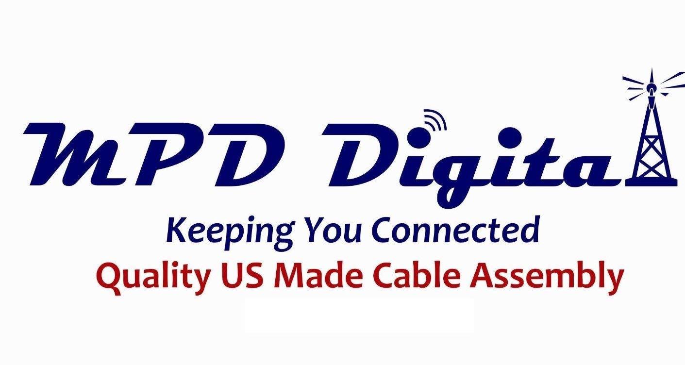 MPD DIGITAL KEEPING YOU CONNECTED QUALITY US MADE MPD Digital MILSPEC RG213 50 OHM RF Coaxial Cable with UHF PL259 Male Crimp Connectors, 35 FT