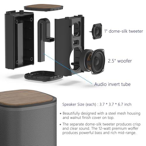 KEiiD KEiiD Bluetooth Computer Speakers with Wireless Touch Control Pod for PC Laptop/Desktop Wireless Stereo Gaming Speakers, 4 EQ Modes, Aesthetic Style, 2024 New Model