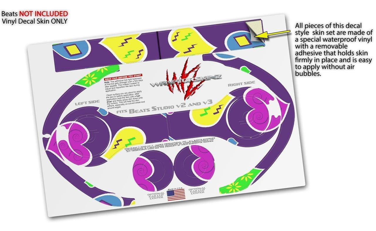 WraptorSkinz Skin Decal Wrap Works with Beats Studio 2 and 3 Wired and Wireless Headphones Crazy Hearts Skin Only Headphones NOT Included